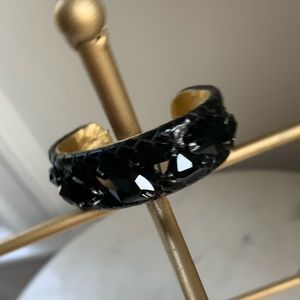 NWOT Ted Rossi 1” Crystal +Snakeskin Cuff Bracelet